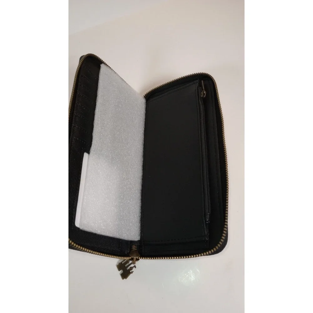 LOUNGEFLY Disney Princess Silhouette Zip-Around Wallet Bow Black Ivory *Flaw*